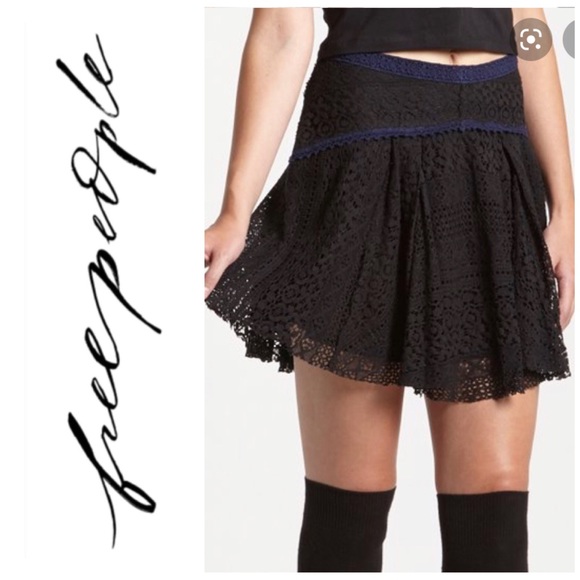 Free People Apple Of My Eye Crochet Mini Skirt - Picture 1 of 14